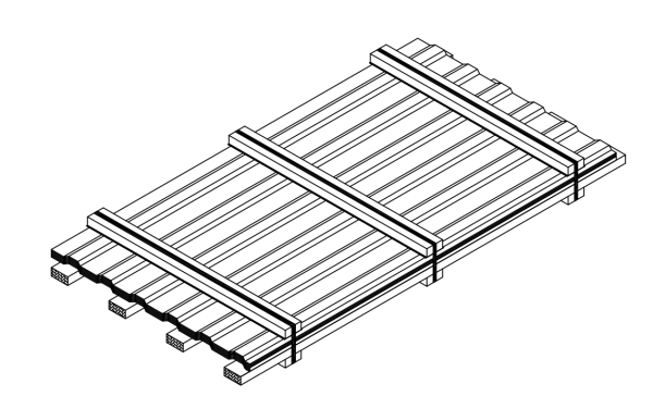 Упаковка на поддон для профилированных листов ПЭ